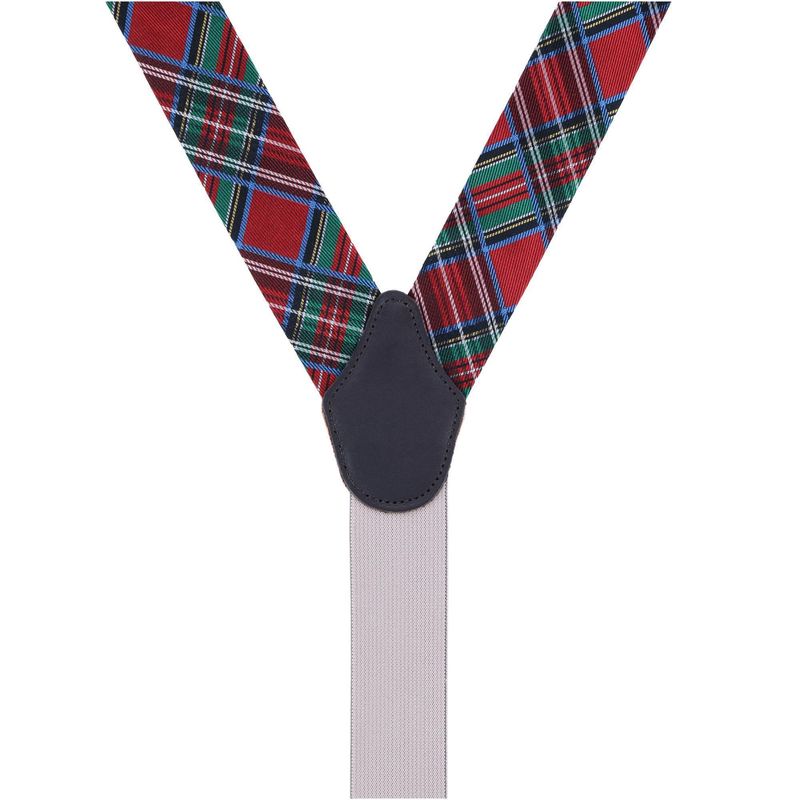 Trafalgar Men's Nicholas Tartan Plaid Button End Silk Suspenders — image 3 of 3